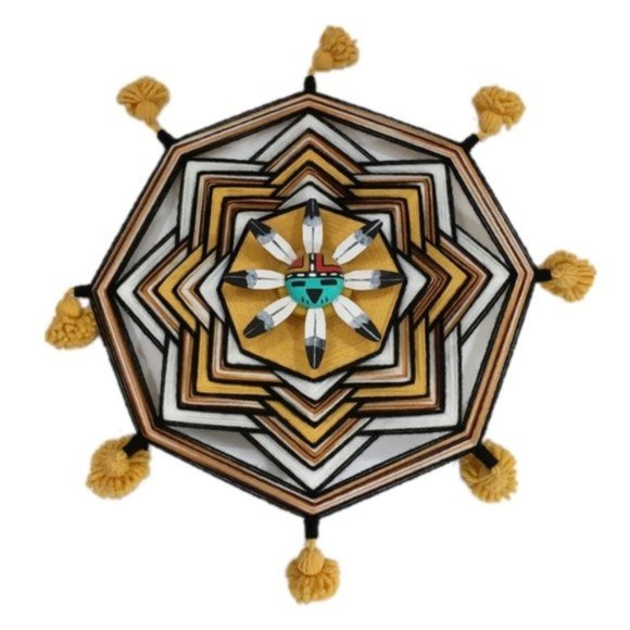Vintage Fred Harvey Bohemian Macrame Wall Art